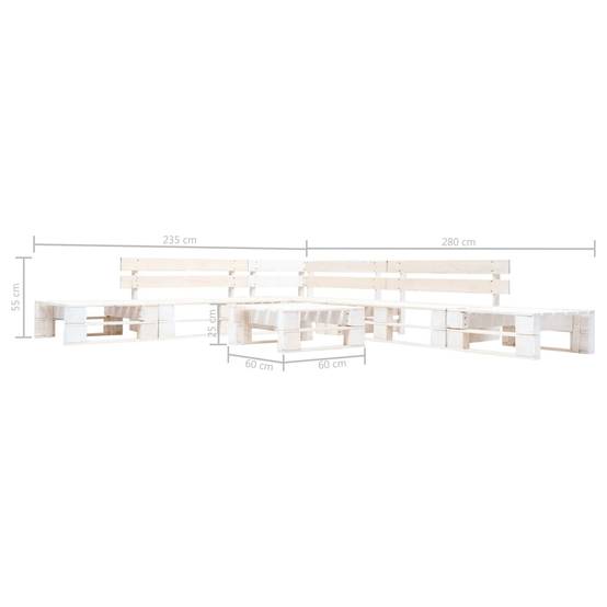 Grand Salon de Jardin Palette en Bois Modulable 6 Pièces pour Terrasse Blanc – ComfortXL Outdoor Living - Image 3