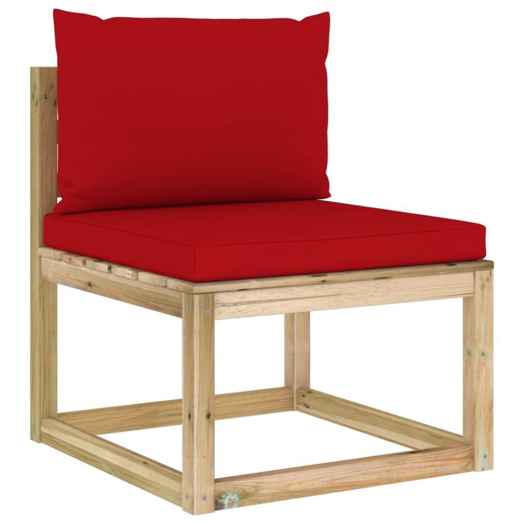 Helloshop26 - Salon de jardin meuble d'extérieur ensemble de mobilier 10 pièces avec coussins bois de pin imprégné - Imagen 4