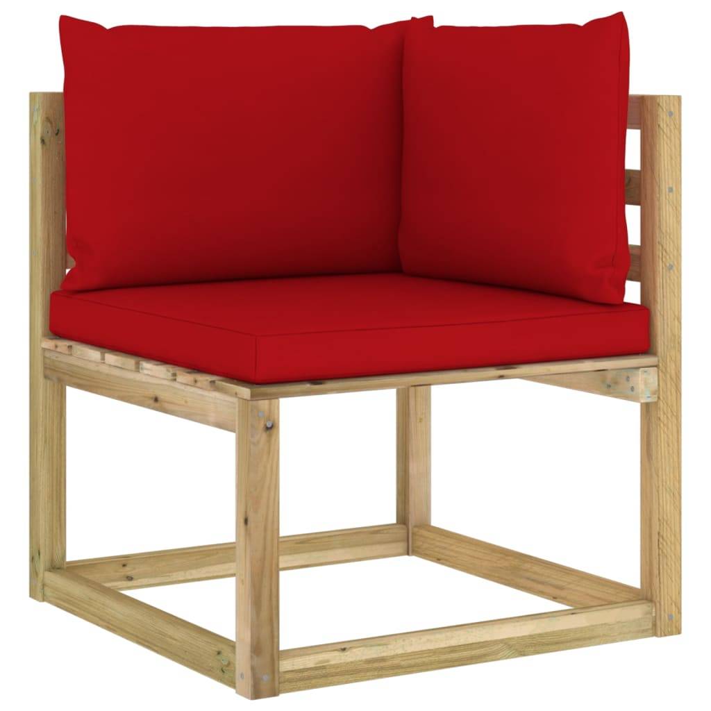 Helloshop26 - Salon de jardin meuble d'extérieur ensemble de mobilier 10 pièces avec coussins bois de pin imprégné - Imagen 3