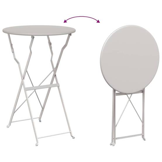 Maison Chic - Table de jardin | Table bistrot Beige Ø 50 x 71 cm Acier revêtu de poudre - Image 9