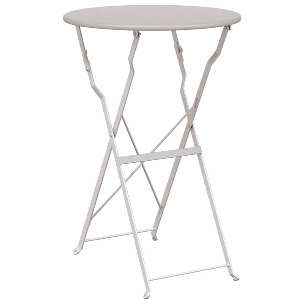 Maison Chic - Table de jardin | Table bistrot Beige Ø 50 x 71 cm Acier revêtu de poudre - Image 1