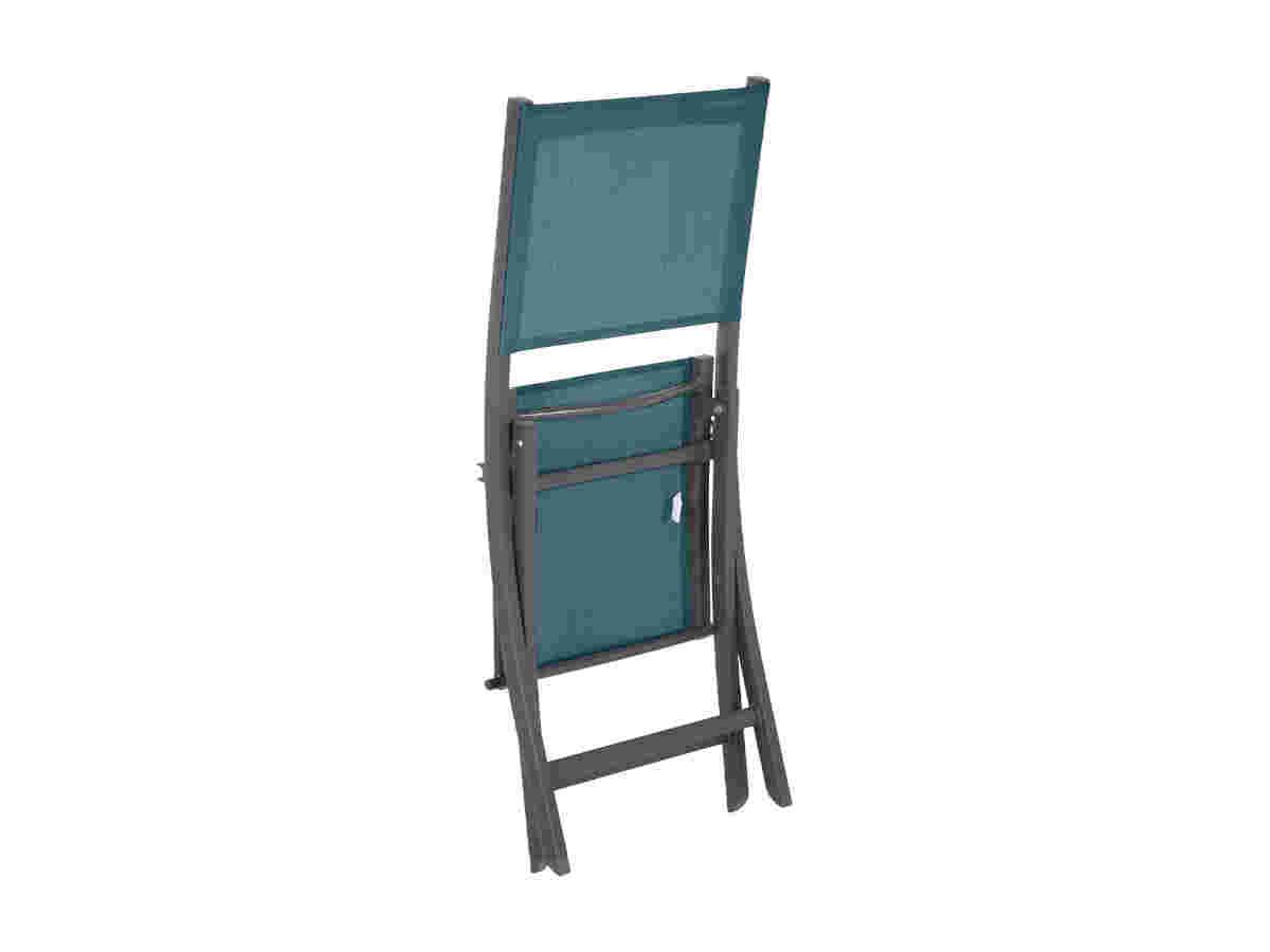 Hesperide - Lot de 4 chaises de jardin en aluminium pliables Bleu Canard Essentia - Hespéride - Imagen 5