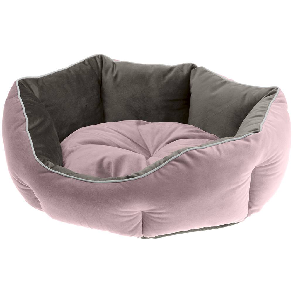 Ferplast - Ferplast Divan pour chats et chiens QUEEN 45 con coussin, couchage rembourré pour animaux, double-face, velours doux, lavable, 44x40x16, rose - Imagen 1