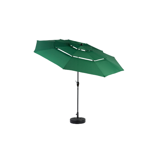 ComfortXL - Parasol Droit 3 Niveaux Acier Jardin Inclinable Manivelle Ø294cm Vert - ComfortXL Outdoor Living - Image 2