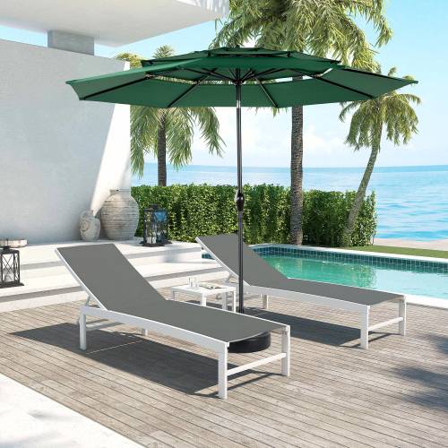 ComfortXL - Parasol Droit 3 Niveaux Acier Jardin Inclinable Manivelle Ø294cm Vert - ComfortXL Outdoor Living - Image 1
