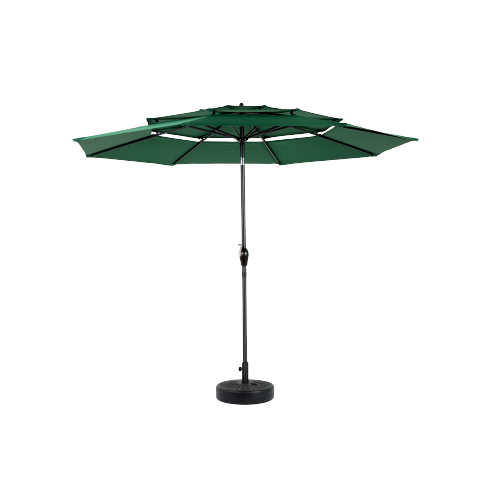 ComfortXL - Parasol Droit 3 Niveaux Acier Jardin Inclinable Manivelle Ø294cm Vert - ComfortXL Outdoor Living - Image 6