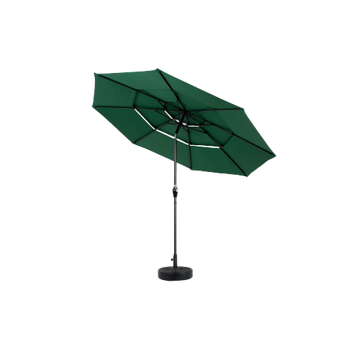 ComfortXL - Parasol Droit 3 Niveaux Acier Jardin Inclinable Manivelle Ø294cm Vert - ComfortXL Outdoor Living - Image 4