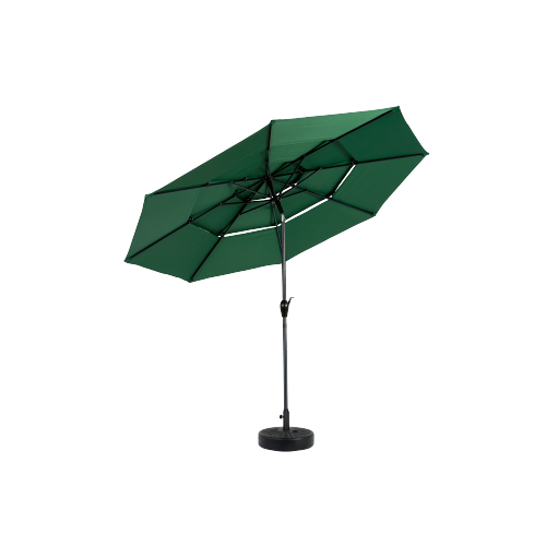 ComfortXL - Parasol Droit 3 Niveaux Acier Jardin Inclinable Manivelle Ø294cm Vert - ComfortXL Outdoor Living - Image 5