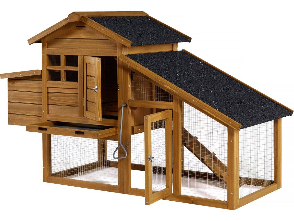 Poulailler Avec Pondoir En Bois "clochette" - Marron -habitat Et Jardin - Image 3