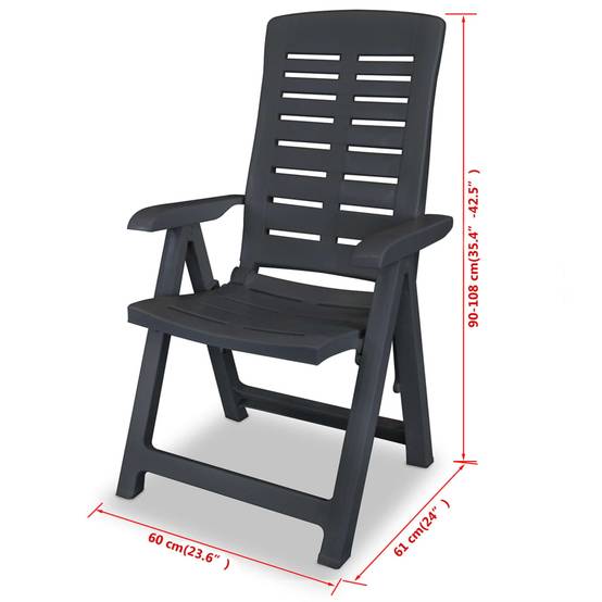 ComfortXL - Salon de Jardin 2 Places Plastique Pliable et Inclinable pour Extérieur Anthracite – ComfortXL Outdoor Living - Image 4