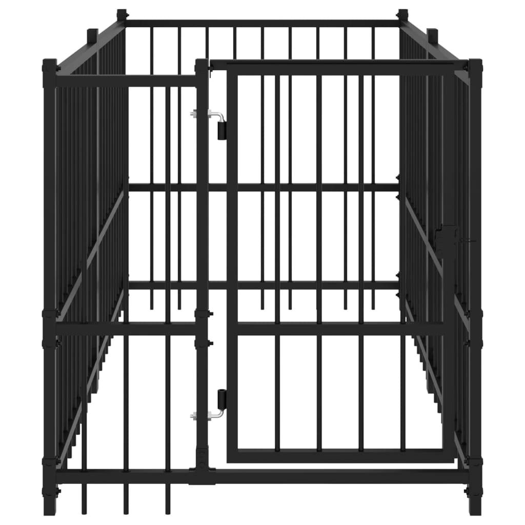 Vidaxl - Chenil pour chien Noir 193,5x97x100 cm Acier vidaXL 171627 - Imagen 9