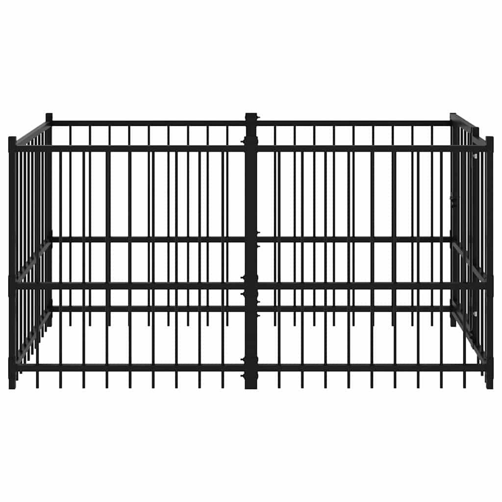 Vidaxl - Chenil pour chien Noir 193,5x97x100 cm Acier vidaXL 171627 - Imagen 5