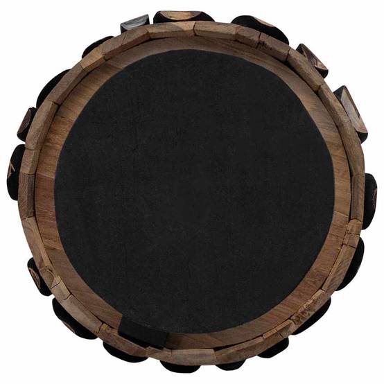 Sapin de Noël en bois de teck massif décoratif pour intérieur Marron 120 cm – ComfortXL Outdoor Living - Image 8