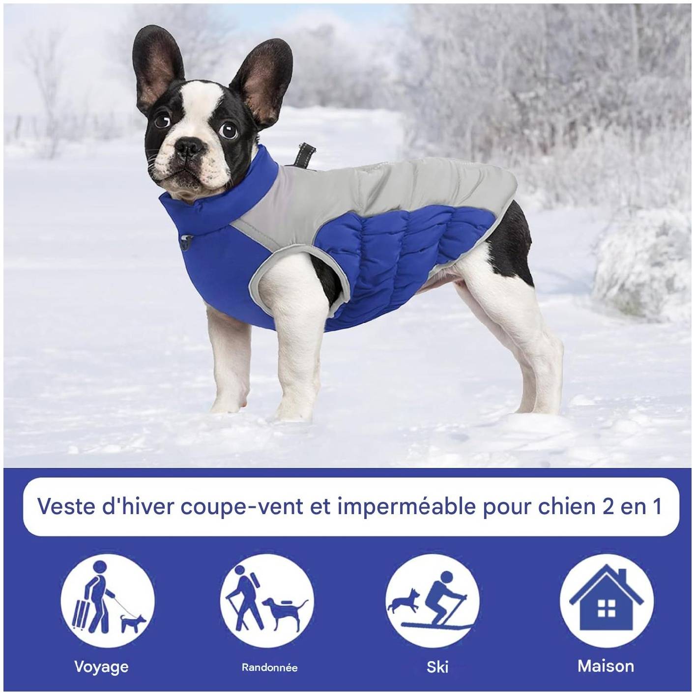 Manteau chaud pour chien d'hiver avec anneau en D pratique - Lytech - Image 4