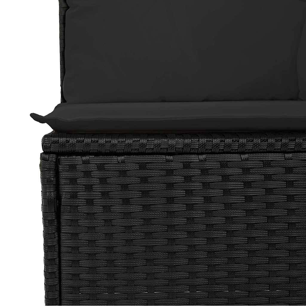 Salon de jardin 8 places résine tressée noire avec table ajustable et modules de rangement – ComfortXL Outdoor Living - Image 4
