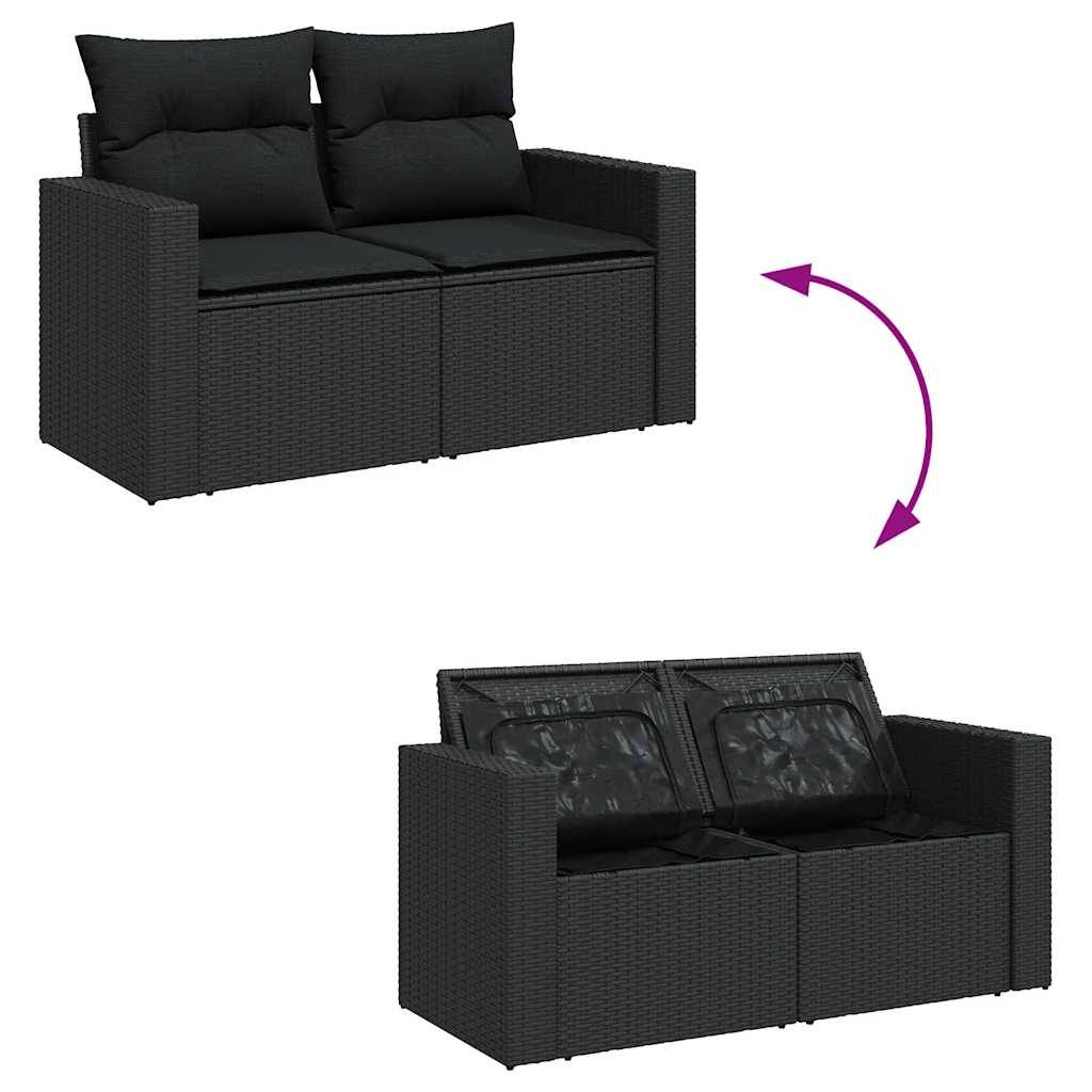 Salon de jardin 8 places résine tressée noire avec table ajustable et modules de rangement – ComfortXL Outdoor Living - Image 10