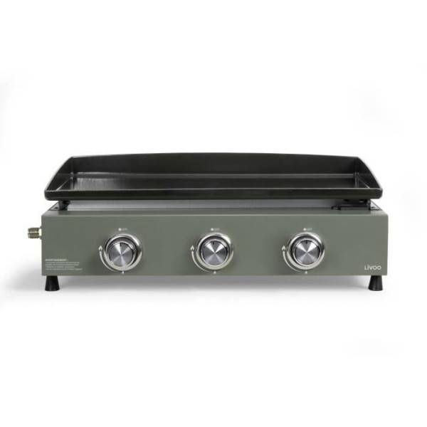 Livoo - Plancha gaz - LIVOO - DOC324 - 3 brûleurs - Vert / Noir