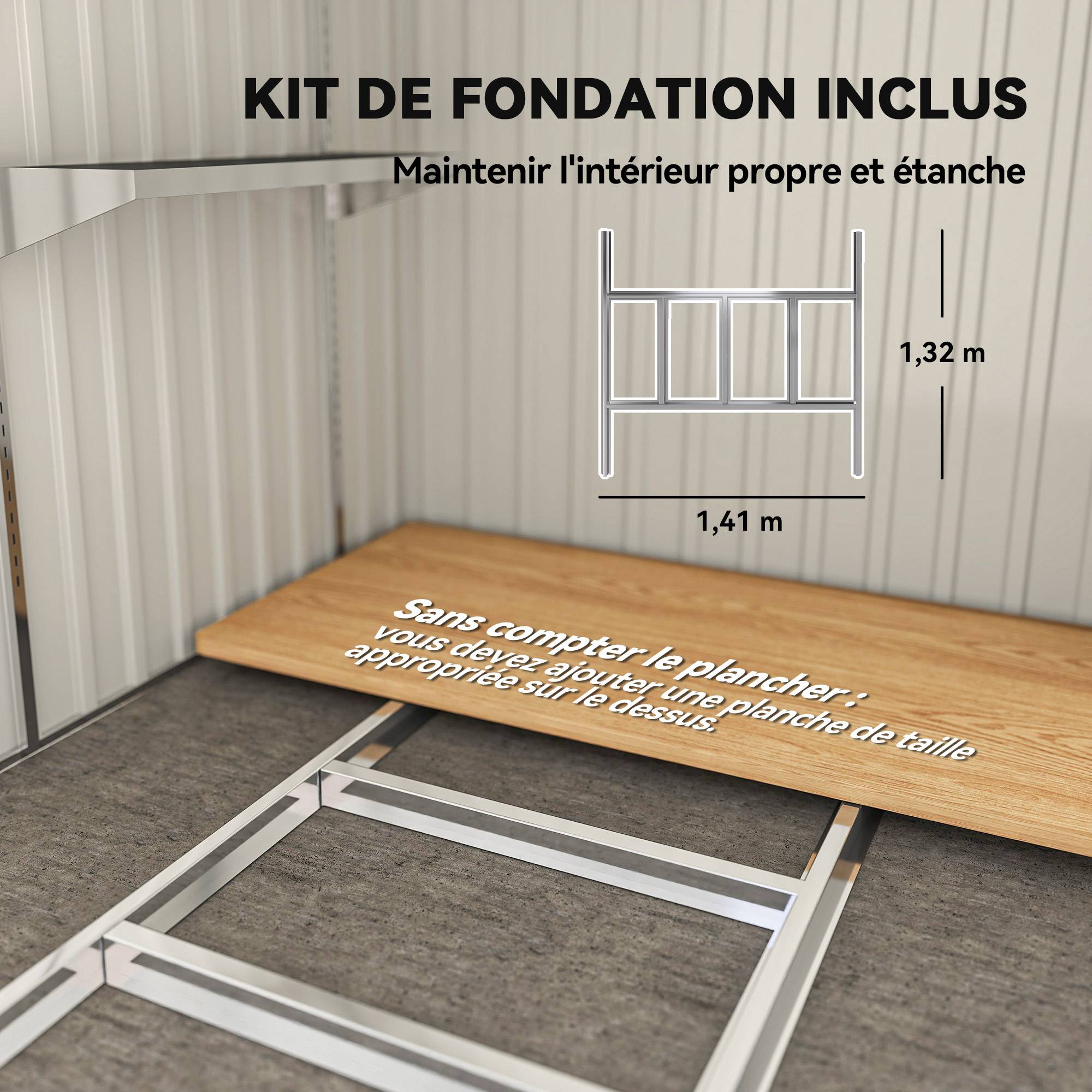Abri de jardin acier extérieur rangement outils adossable 154x206cm gris foncé - ComfortXL Outdoor Living - Image 8