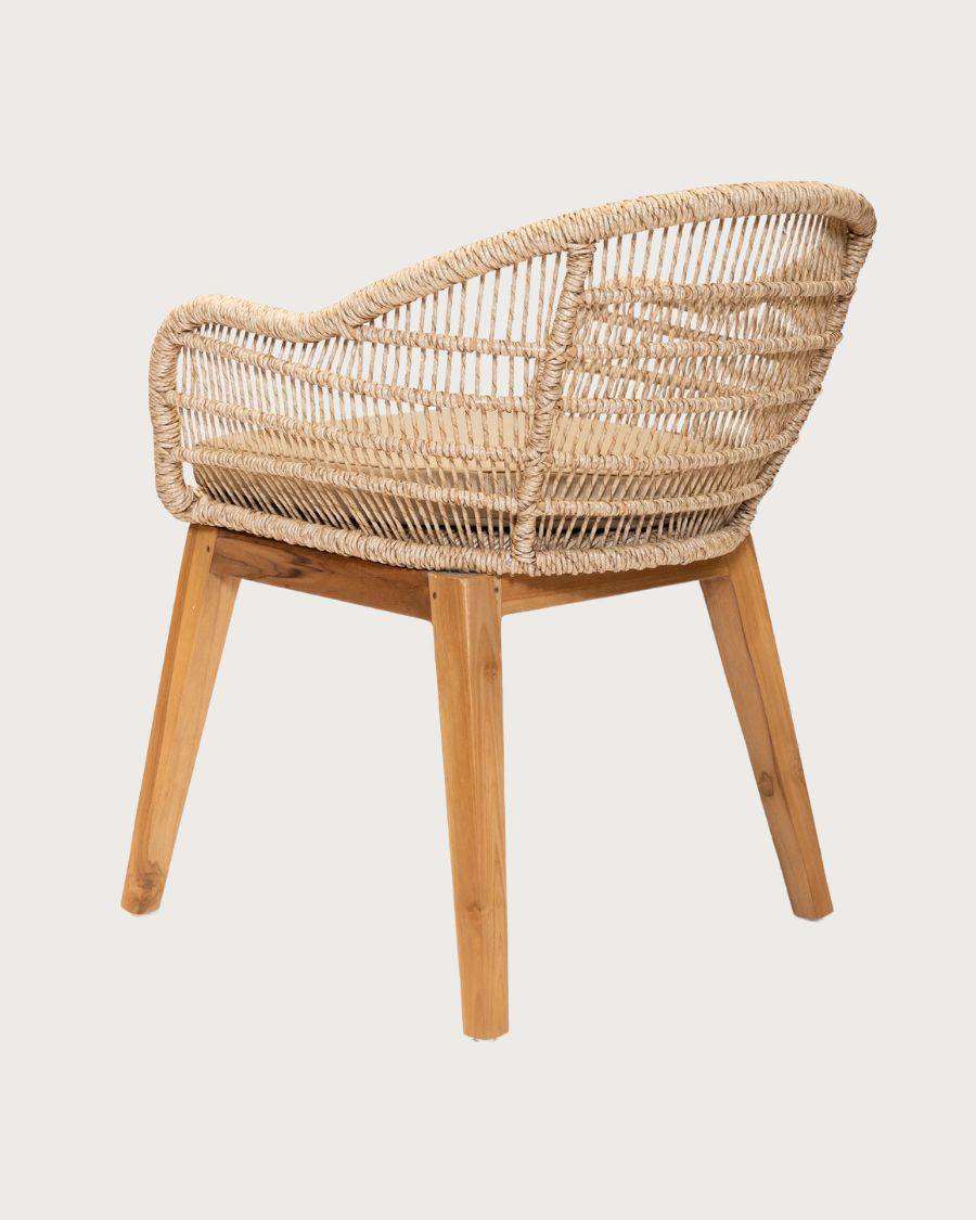 Maelie - Lot de 2 chaises Maelie en teck massif et corde beige - UNIQKA - Imagen 7