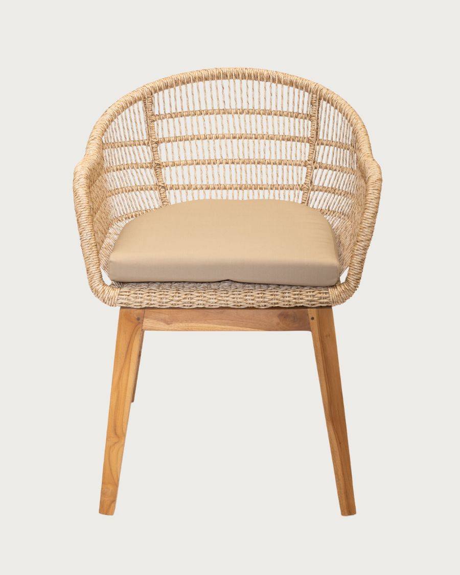 Maelie - Lot de 2 chaises Maelie en teck massif et corde beige - UNIQKA - Imagen 2
