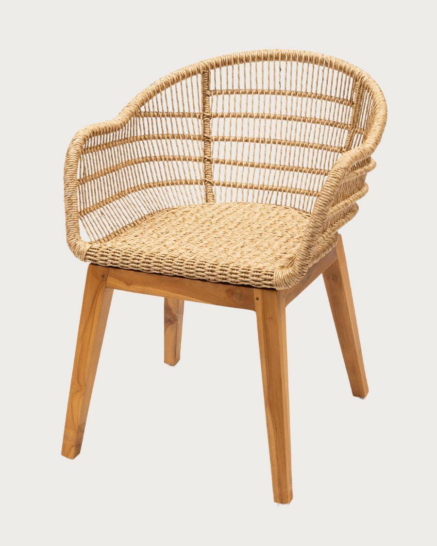 Maelie - Lot de 2 chaises Maelie en teck massif et corde beige - UNIQKA - Imagen 6
