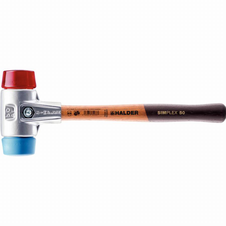 Maillet HALDER SIMPLEX TPE souple / plastique avec boîtier en aluminium et manche en bois - D=60 mm - 3116.060