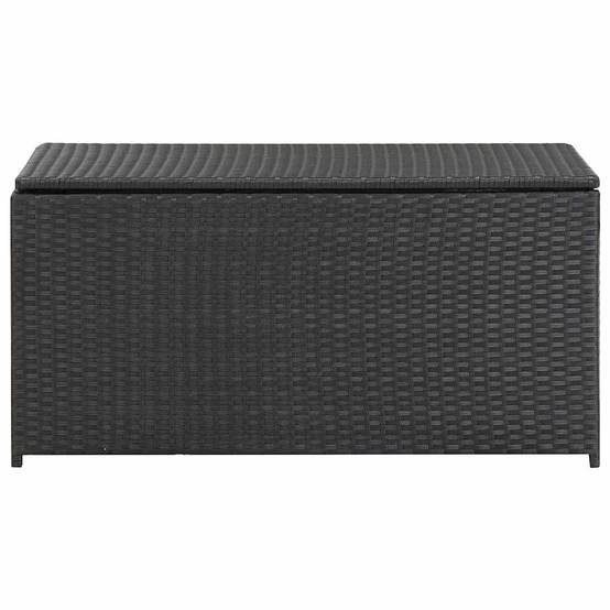 Coffre de Rangement Résine Tressée avec Mécanisme à Gaz pour Balcon Noir 100x50x50 cm – ComfortXL Outdoor Living - Image 2
