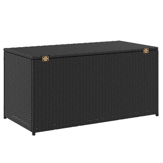 Coffre de Rangement Résine Tressée avec Mécanisme à Gaz pour Balcon Noir 100x50x50 cm – ComfortXL Outdoor Living - Image 5