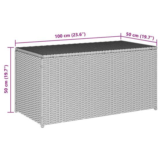 Coffre de Rangement Résine Tressée avec Mécanisme à Gaz pour Balcon Noir 100x50x50 cm – ComfortXL Outdoor Living - Image 7