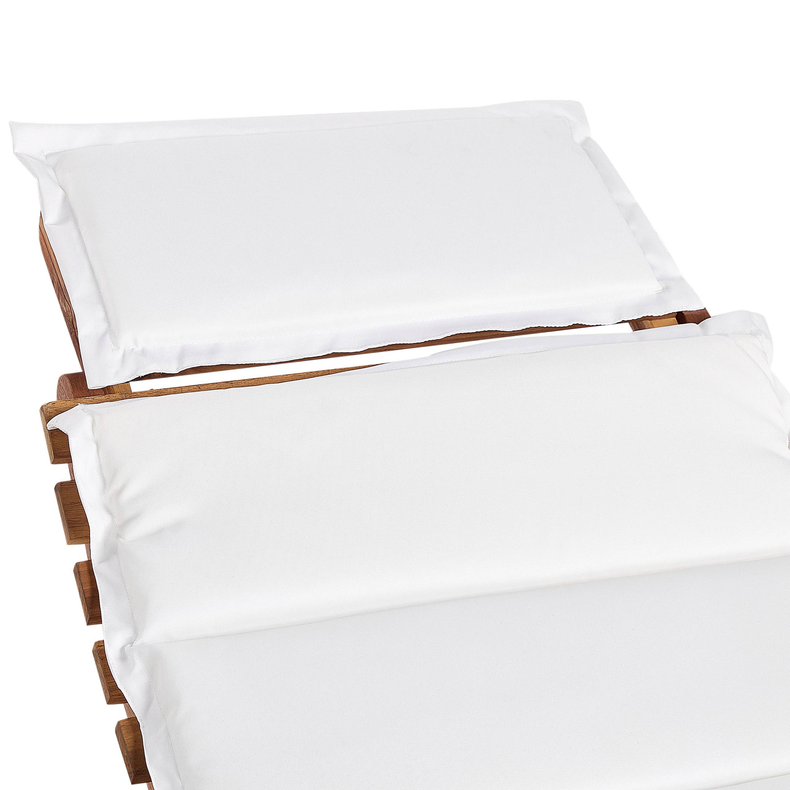 Beliani - Chaise longue Acacia Blanc cassé LUINO - Beliani - Imagen 7