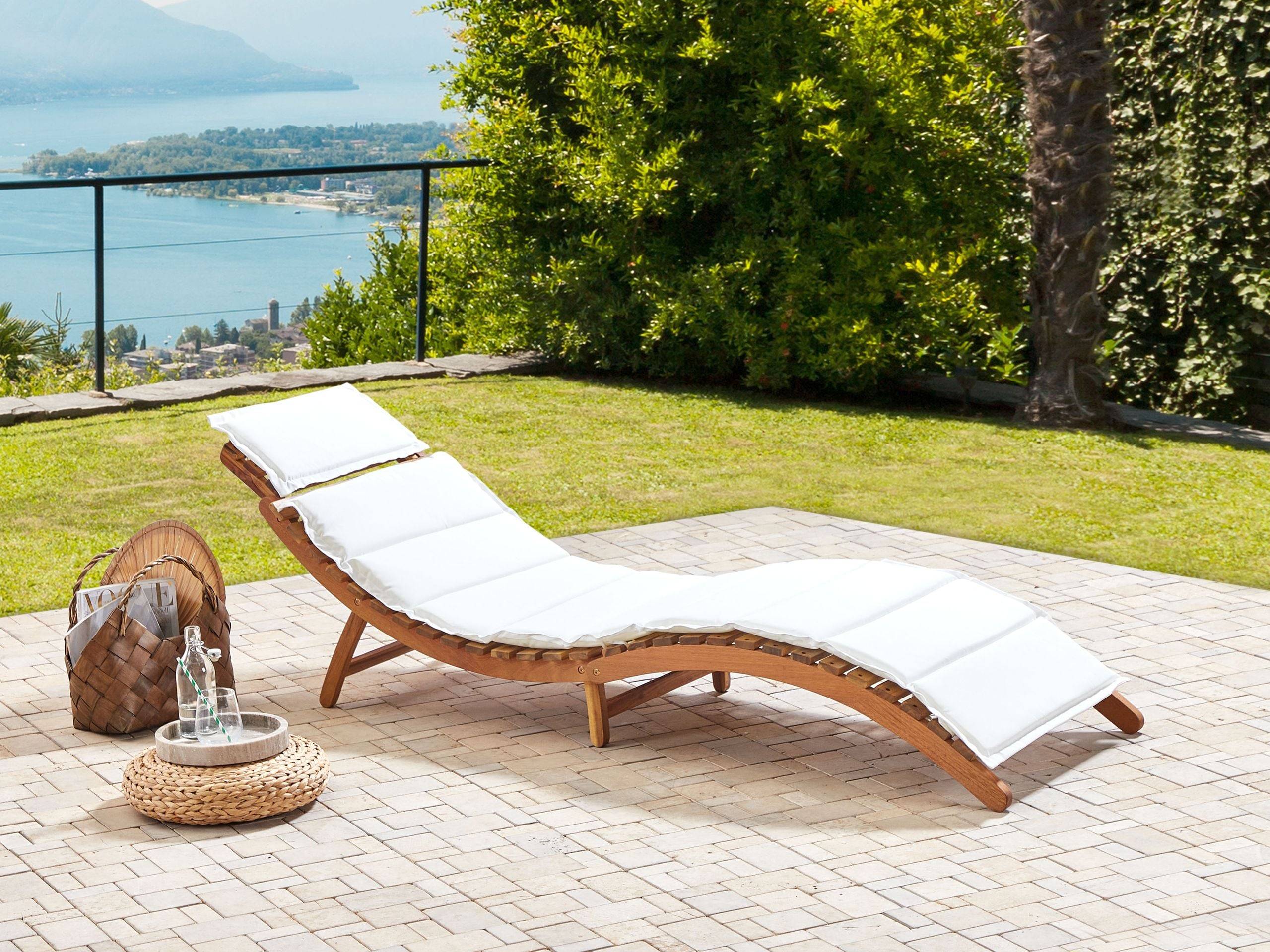 Beliani - Chaise longue Acacia Blanc cassé LUINO - Beliani - Imagen 1