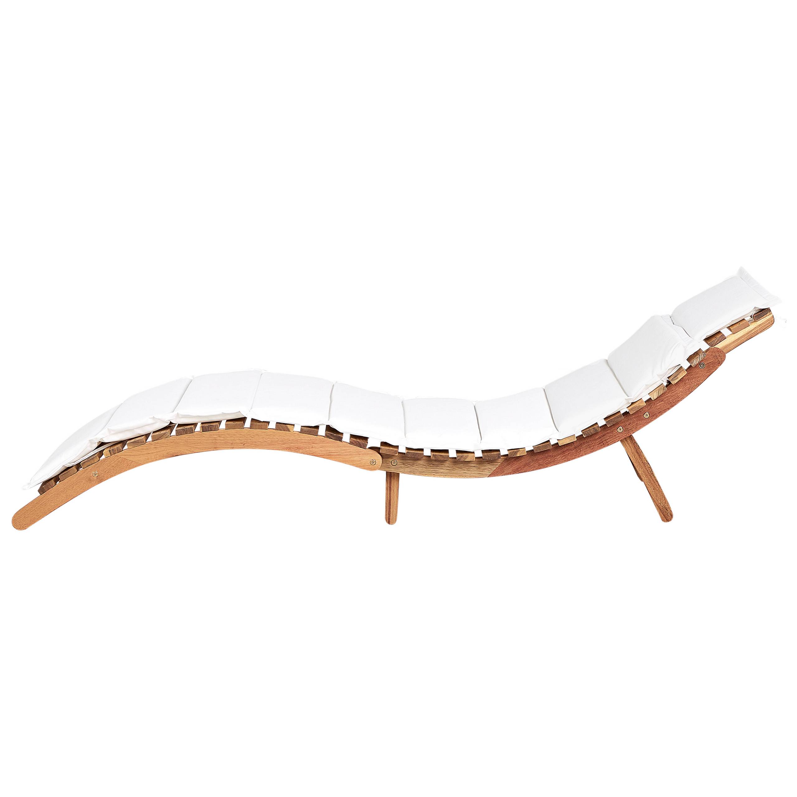 Beliani - Chaise longue Acacia Blanc cassé LUINO - Beliani - Imagen 4