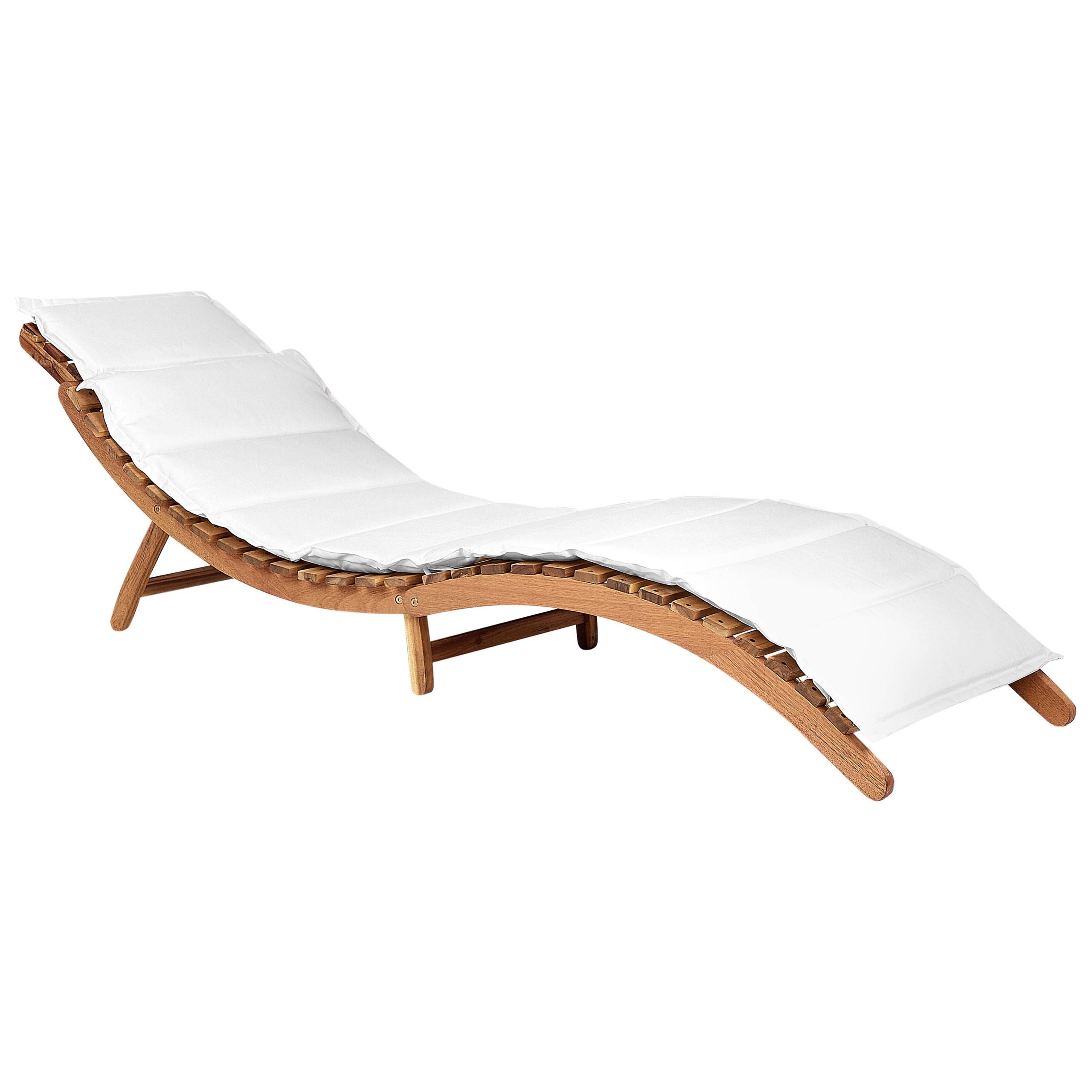 Beliani - Chaise longue Acacia Blanc cassé LUINO - Beliani - Imagen 2