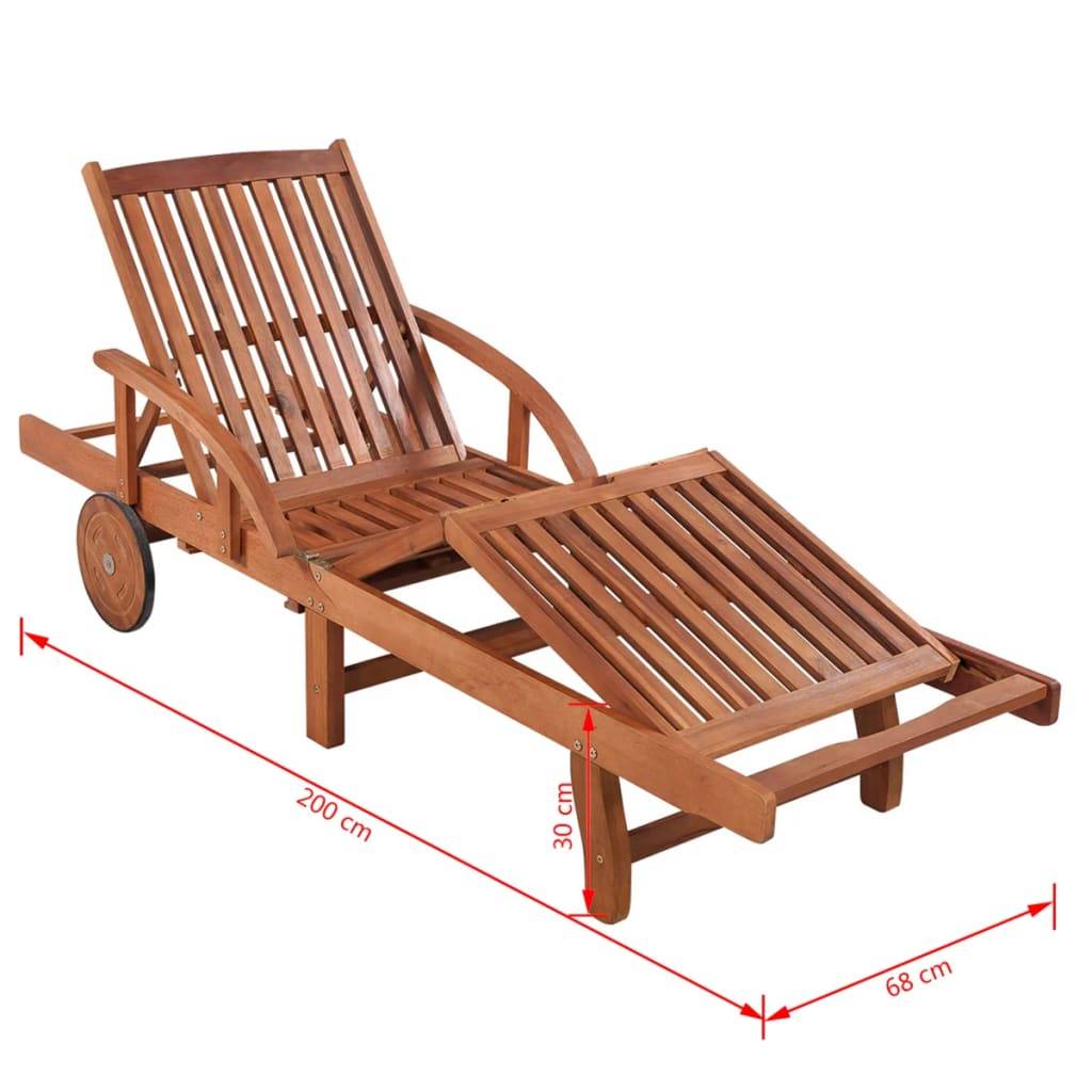 Vidaxl - Chaise longue bois massif d'acacia vidaXL 41446 - Image 3