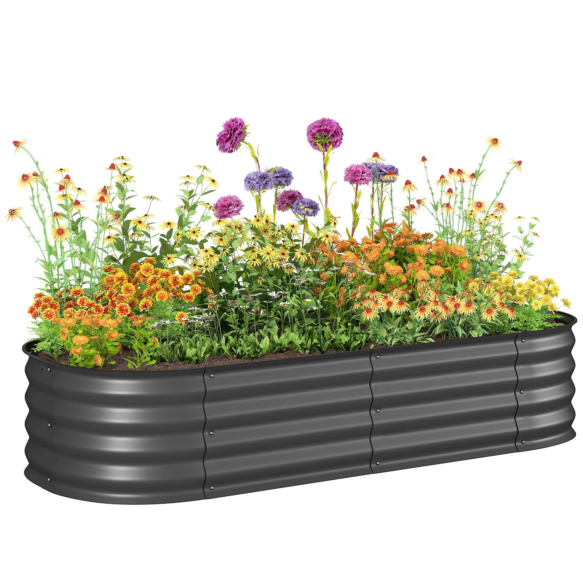 PANGIVO - Carré potager acier gris 150 x 62 x 30 cm - PANGIVO - Image 1