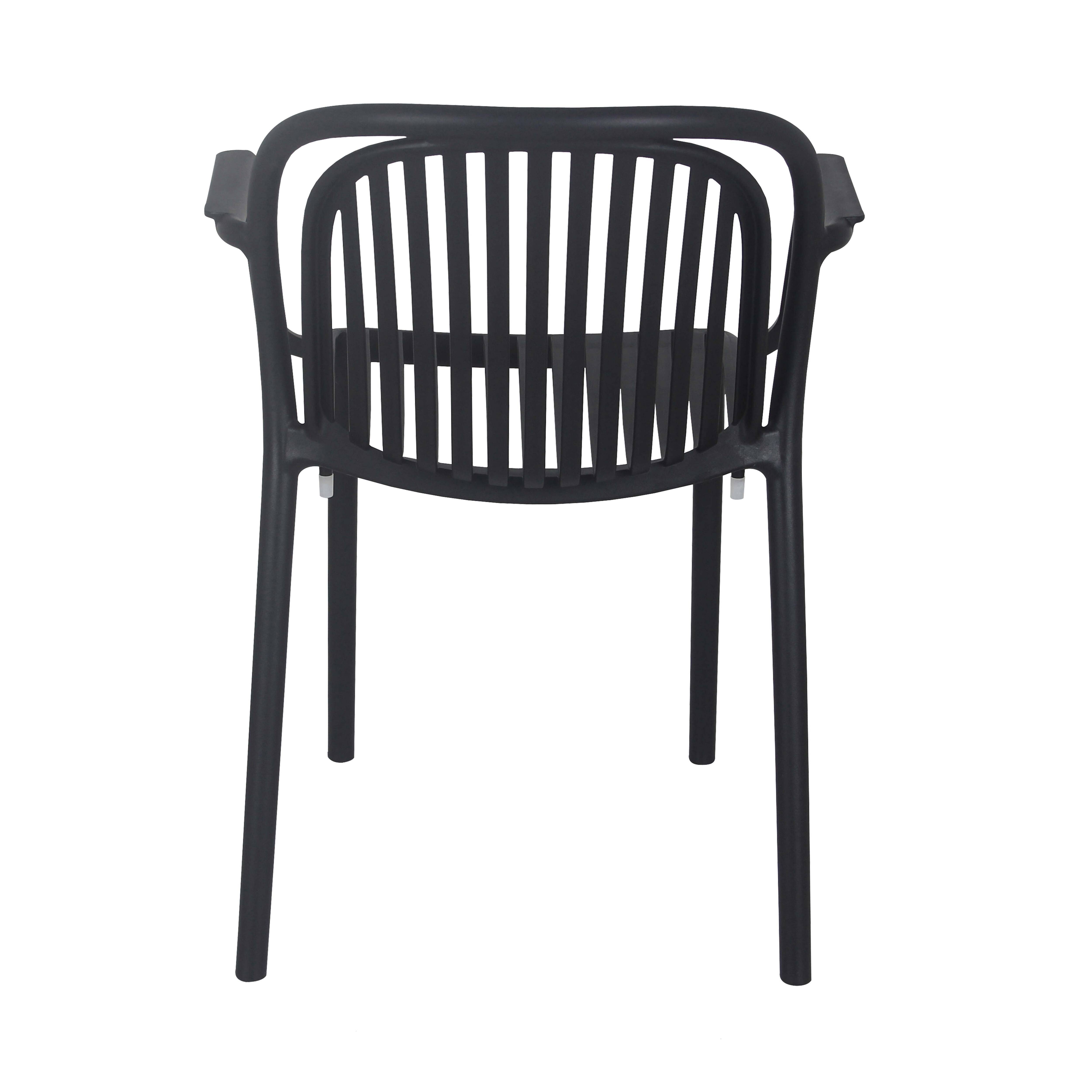 Oviala - Lot de 4 fauteuils en plastique noir Copenhague - Oviala - Imagen 6