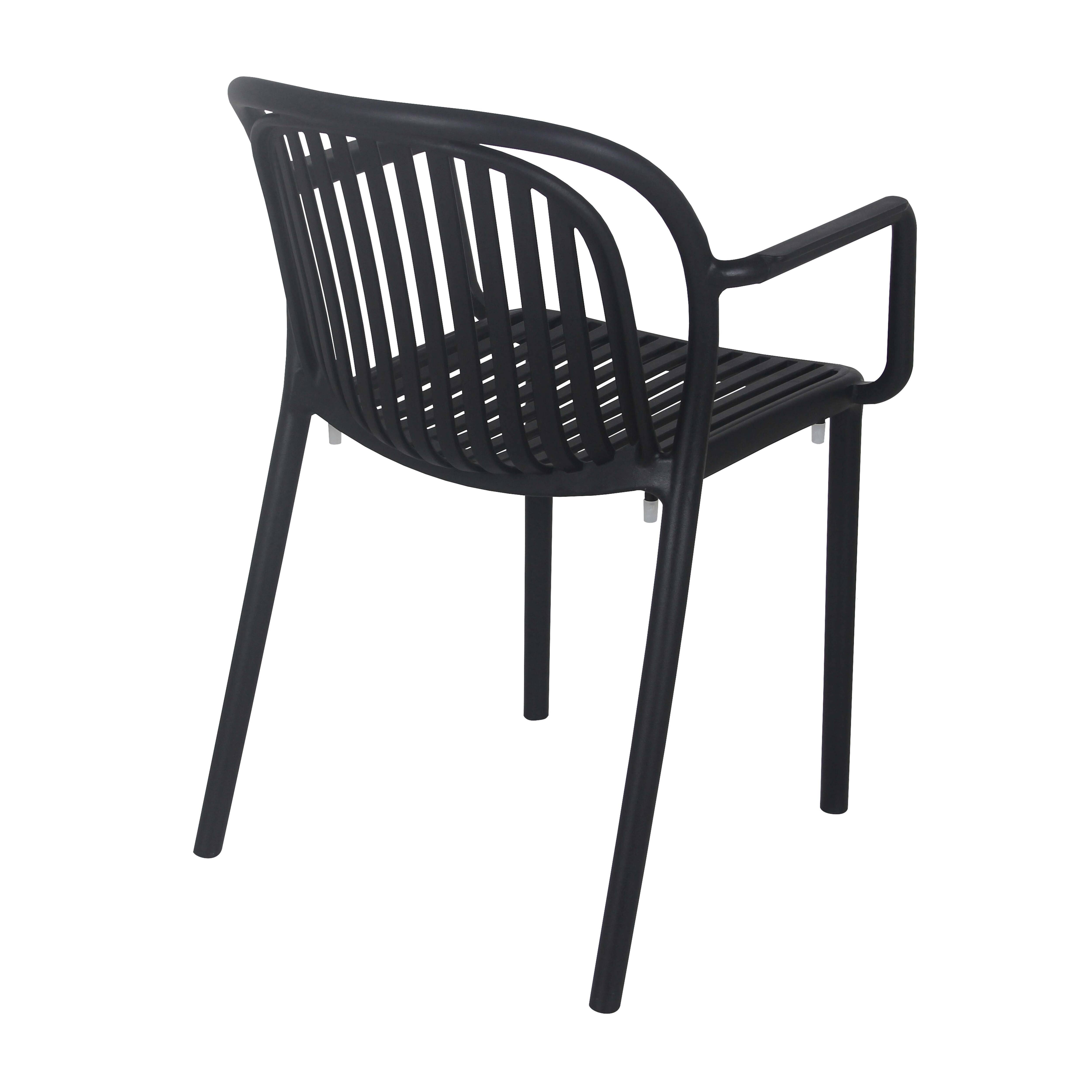 Oviala - Lot de 4 fauteuils en plastique noir Copenhague - Oviala - Imagen 5