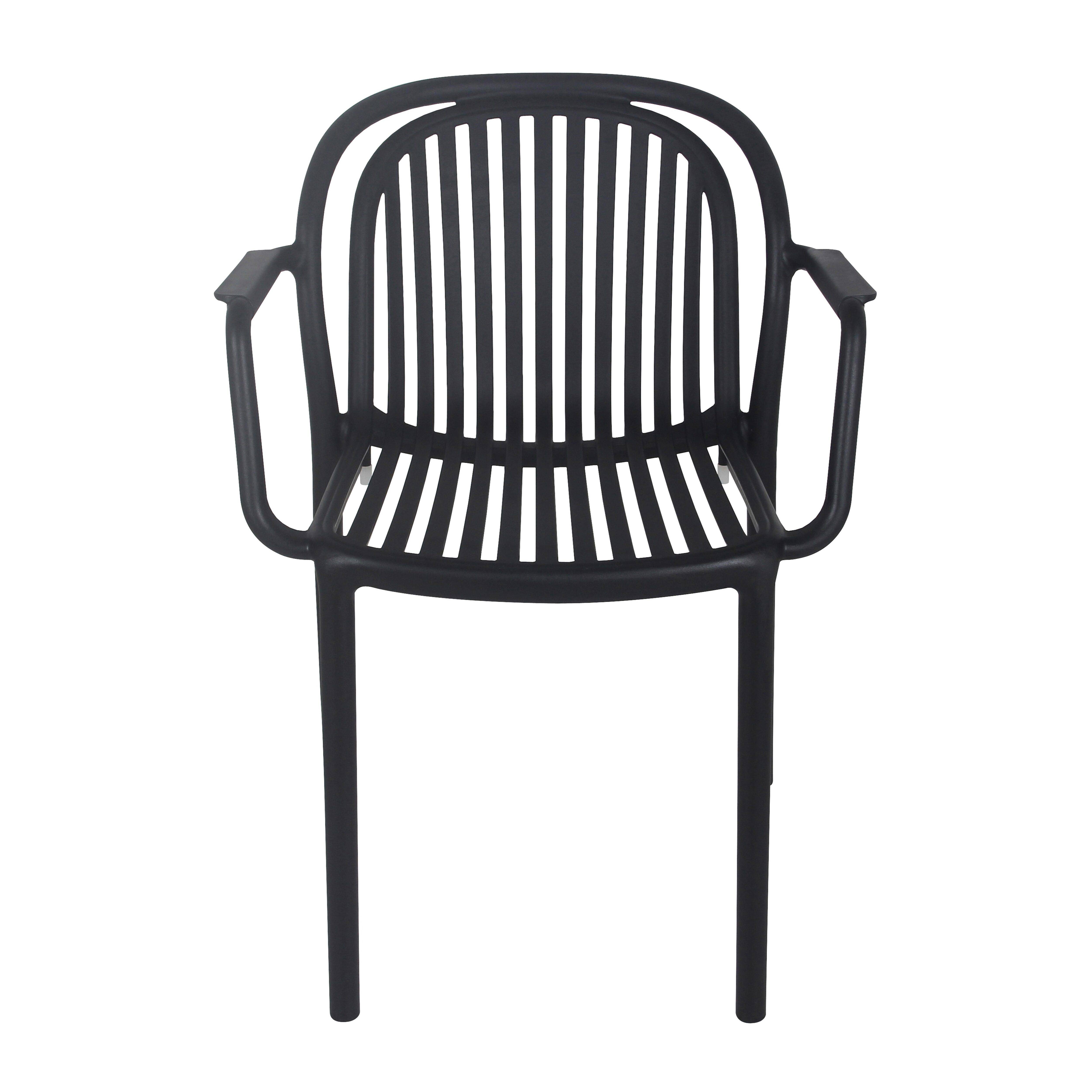 Oviala - Lot de 4 fauteuils en plastique noir Copenhague - Oviala - Imagen 3