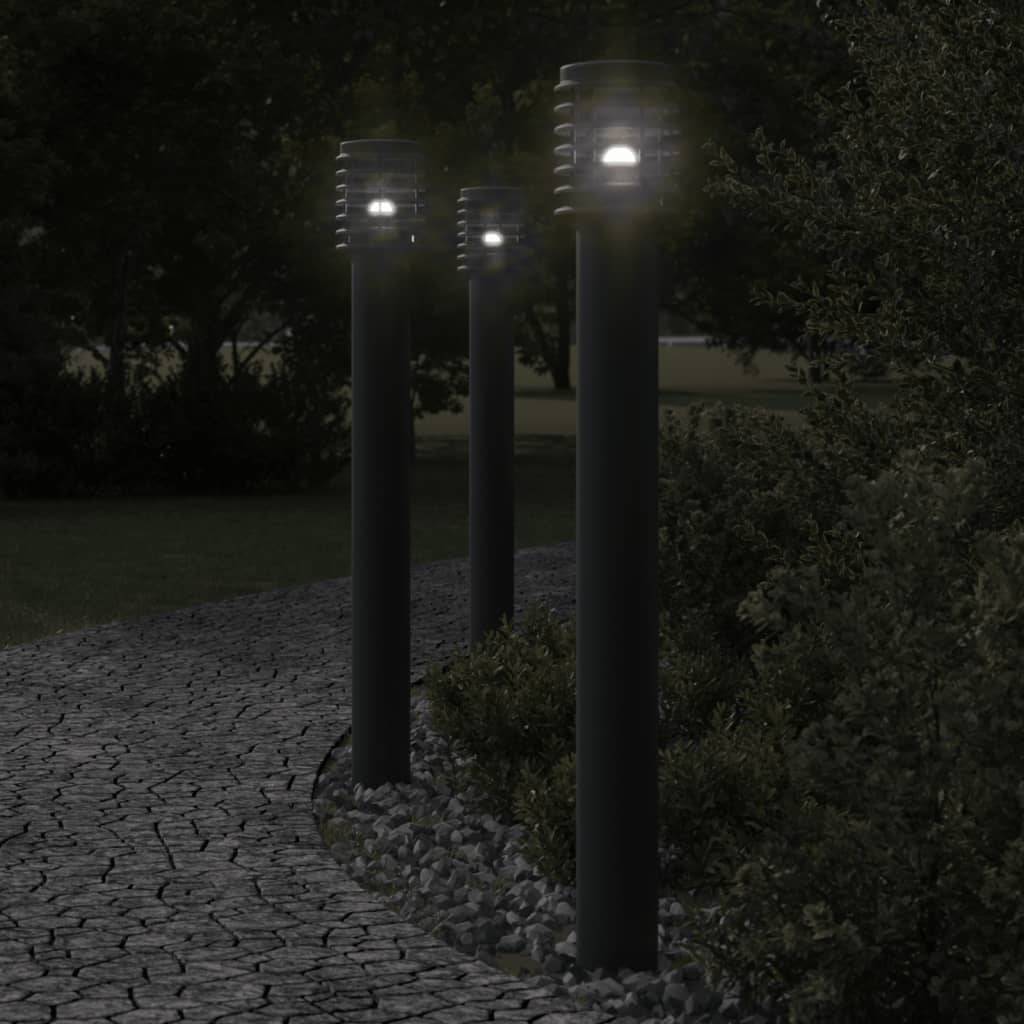 Lampadaire de jardin - Lampadaire d'extérieur noir 110 cm acier inoxydable - Image 2