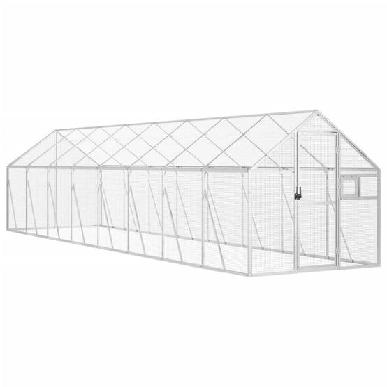 Grande Cage Aluminium Géante Élevage Argent 179x800x185cm - ComfortXL Outdoor Living - Image 2