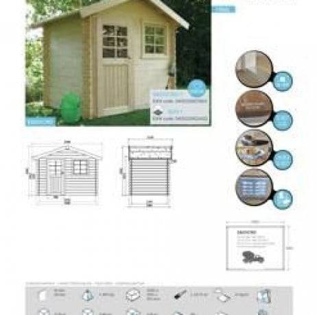 Abri de jardin SARAN en bois 4,79 m², Toiture Shingle rouge, Plancher Oui - Imagen 5