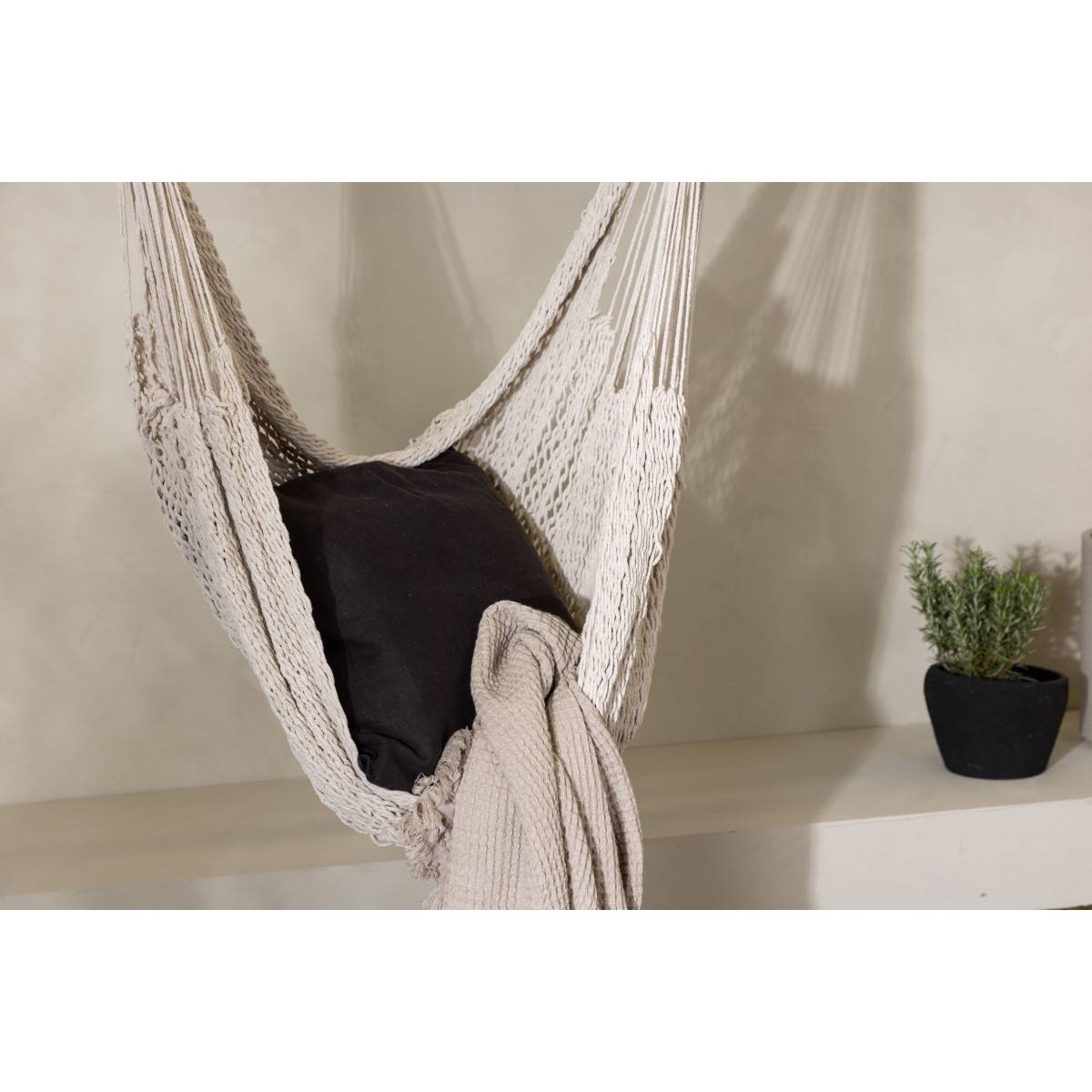 Paris Prix - Fauteuil Suspendu en Tissu "Kalino" 135cm Naturel - Image 6