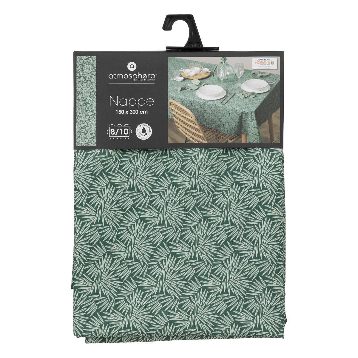 Atmosphera - Nappe anti-tache "Thais" vert 150x300cm - Atmosphera Créateur d'intérieur - Imagen 3