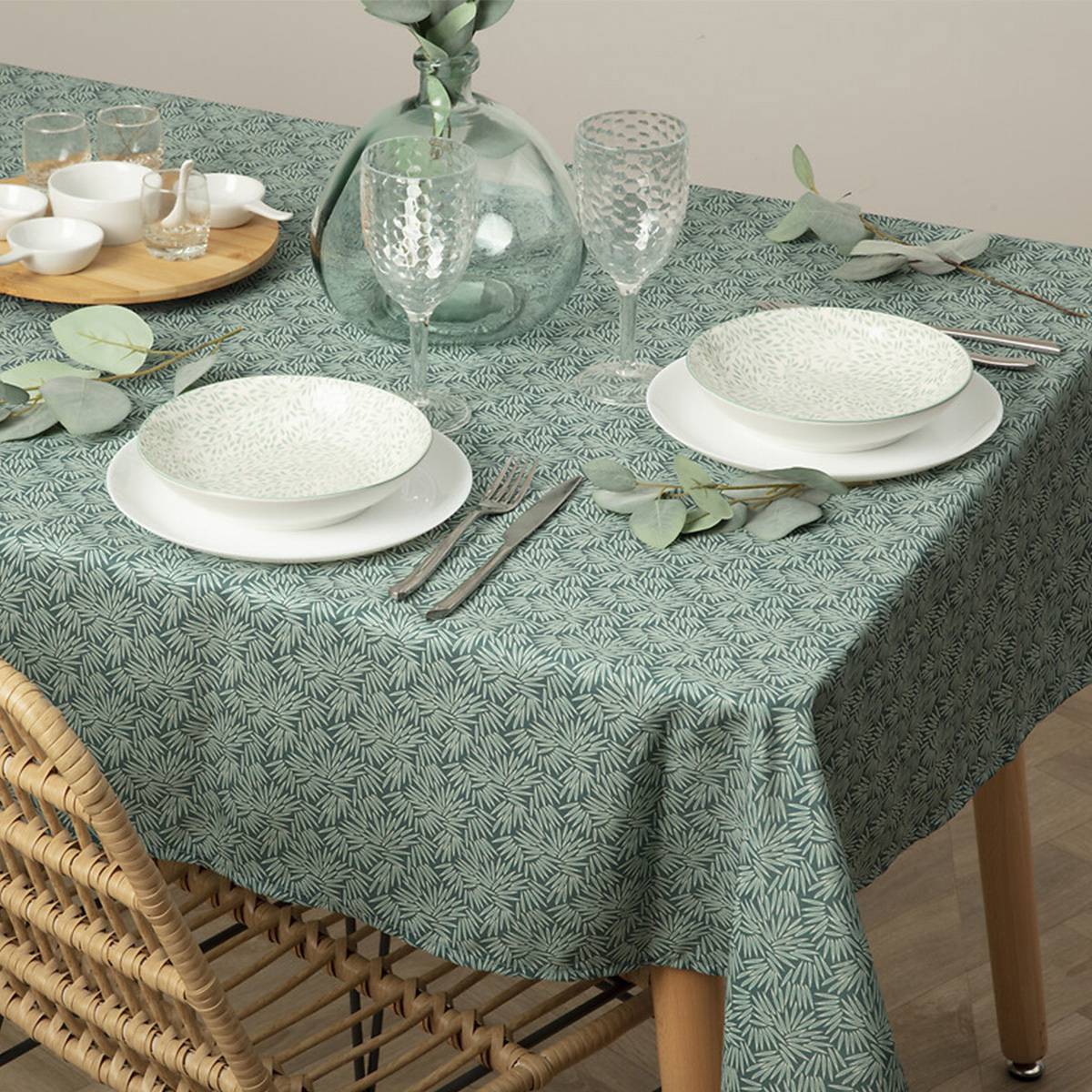 Atmosphera - Nappe anti-tache "Thais" vert 150x300cm - Atmosphera Créateur d'intérieur - Imagen 1