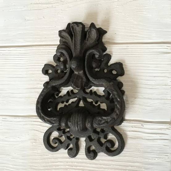 Heurtoir de porte ancien claque porte fonte marron 19 x 12 cm Chemin de campagne - Imagen 2