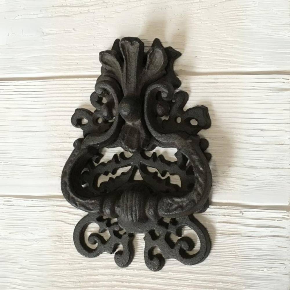 Heurtoir de porte ancien claque porte fonte marron 19 x 12 cm Chemin de campagne - Imagen 2
