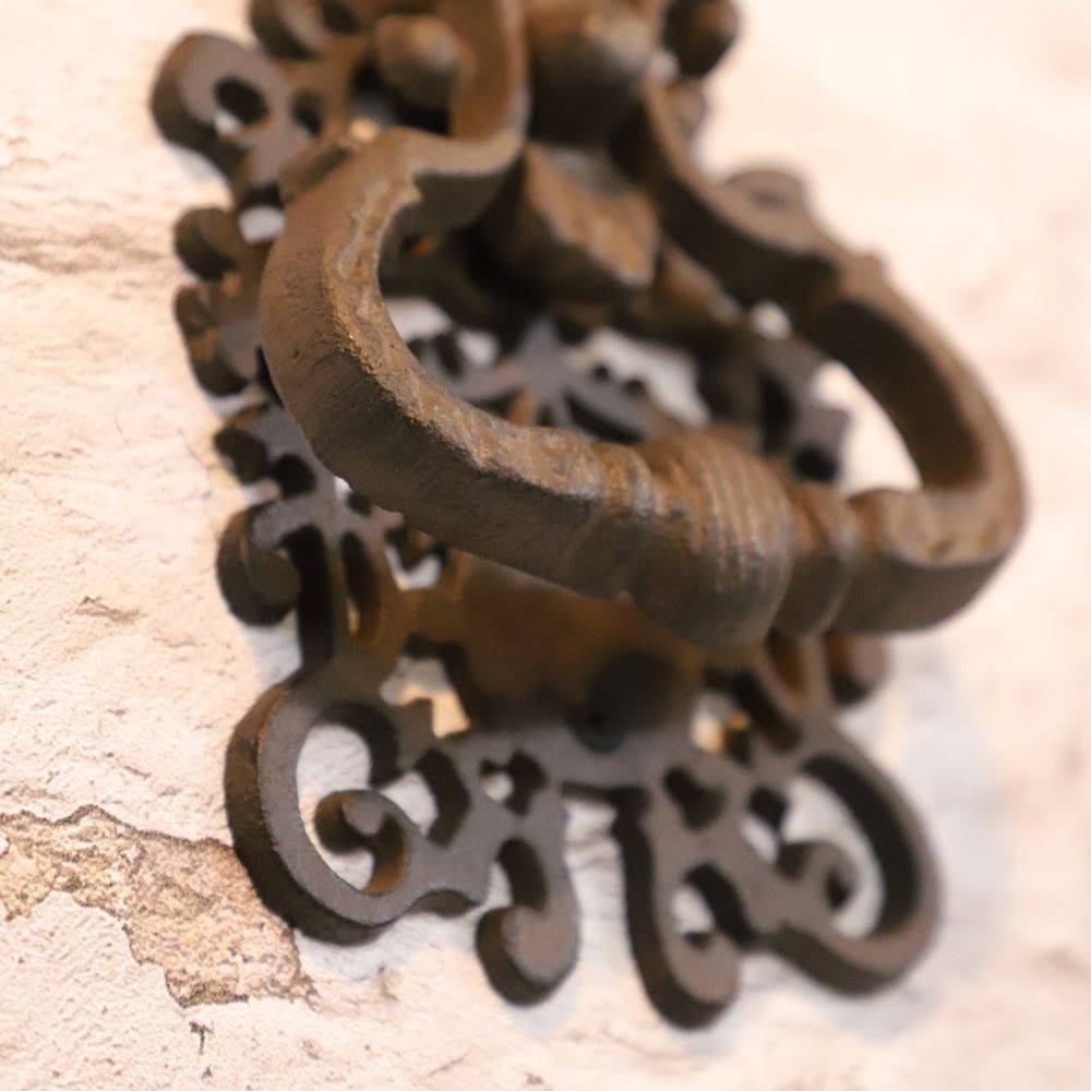 Heurtoir de porte ancien claque porte fonte marron 19 x 12 cm Chemin de campagne - Imagen 3