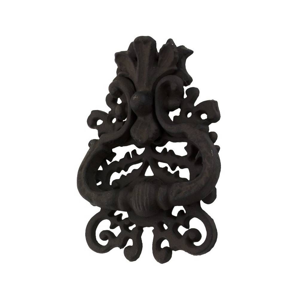 Heurtoir de porte ancien claque porte fonte marron 19 x 12 cm Chemin de campagne - Imagen 1