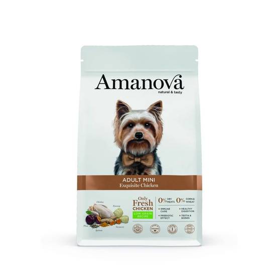 Croquettes chien petite race poulet Amanova 2 kg - Image 1