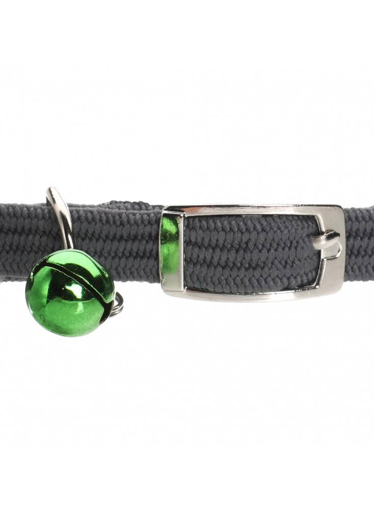 Collier chat nylon elastique et grelot GRIS taille 30x1CM - Mon Ami Luki - Image 2
